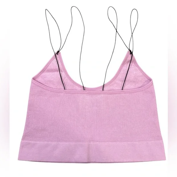 By Together Alani Ribbed Brami Lilac Scoop Neckline Cropped Womens Size M/L - Picture 11 of 12